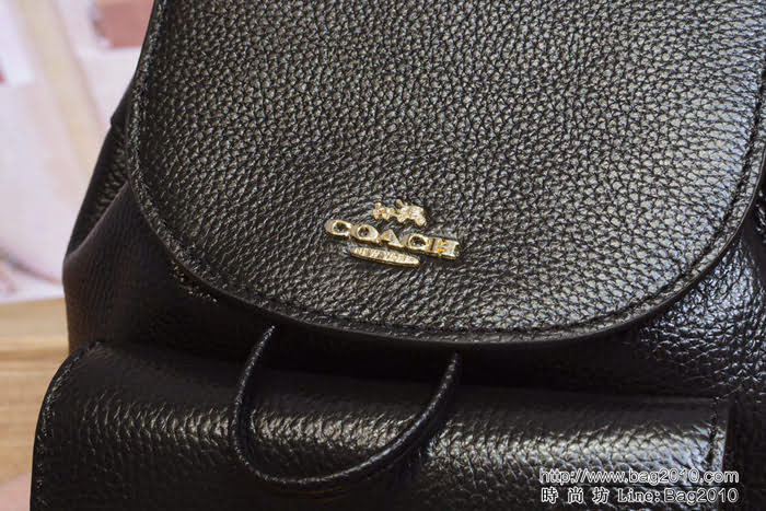 COACH蔻馳 最新款 37621 新款翻蓋 純色全皮 小號雙肩包  Chz1345